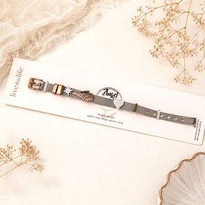 Love This Life "Angel" Silver Tone Multi Color Belt Style Bracelet NWT